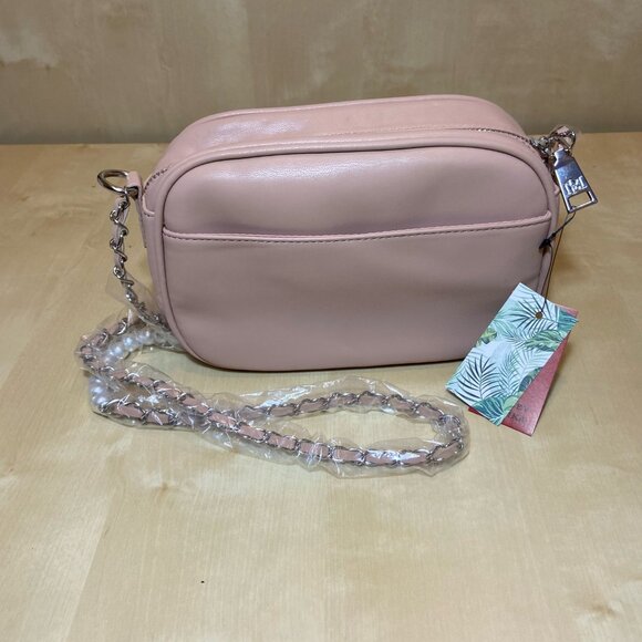 Badgley Mischka Vegan Leather Quilted Pearl Crossbody – Blush Pink - Picture 2 of 7